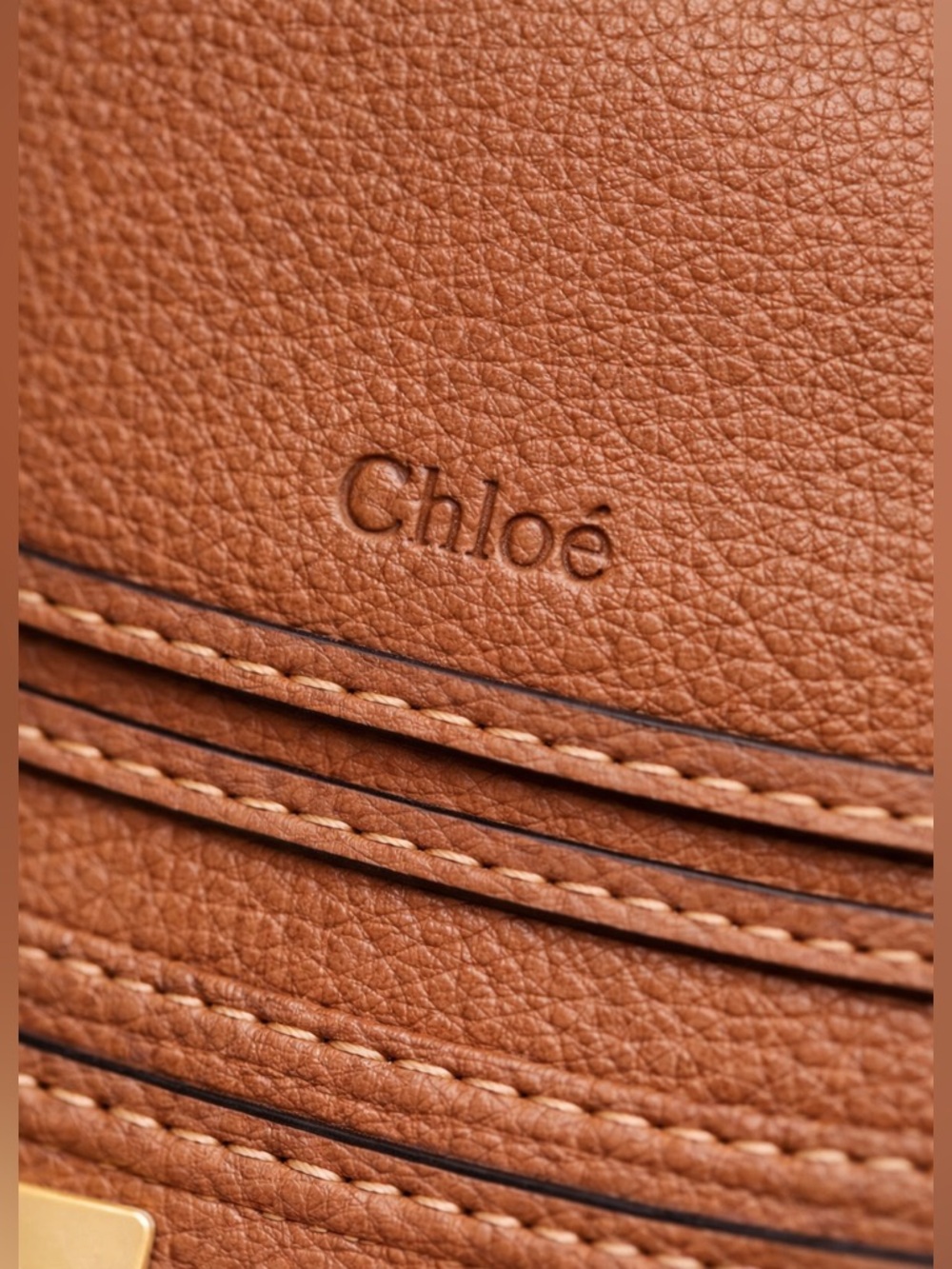 Chloe Marcie Top Handle Brown Leather Medium Purse Bag Gold Hardware & Strap - Picture 2 of 7